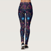 Leggings Conception de formes géométriques néon abstraites (Dos)