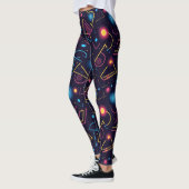 Leggings Conception de formes géométriques néon abstraites (Gauche)