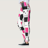Leggings Conception de géométrie rose Art Pop (Gauche)