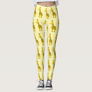 Leggings Conception de girafe Choisissez la couleur de fond
