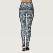 Leggings Conception de gribouillages tribaux blancs et gris (Dos)