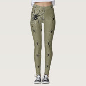 Leggings Conception de guêtres d'araignée de veuve noire (Devant)