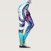 Leggings Conception de la lueur d'octopus corail (Droite)