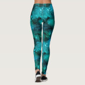 Leggings Conception de la série Galaxie sarcelle 6 (Dos)