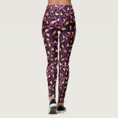 Leggings Conception de la série Leopard violet et or 1 (Dos)