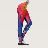 Leggings Conception de la solitude de la fille de la forêt (Droite)