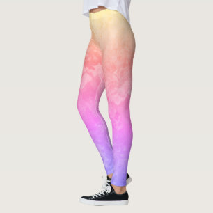 Leggings Conception de l'arc-en-ciel rose Vintage