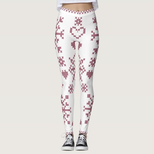 Leggings Conception de l'échantillonneur croisé de l'amant  (Devant)