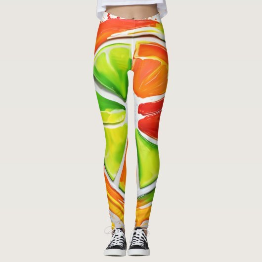 Leggings Conception de l'éclaboussure d'agrumes (Devant)