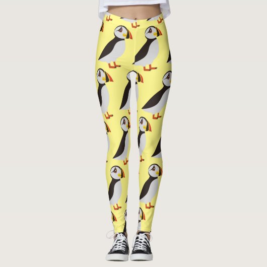 Leggings Conception de macareux de l'Atlantique Cute Thunde (Devant)