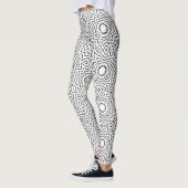 Leggings Conception de mandala abstraite sans couture noir (Gauche)