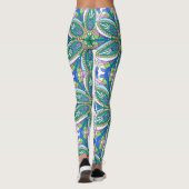 Leggings Conception de mandala floral, nuances pastel vives (Dos)