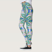 Leggings Conception de mandala floral, nuances pastel vives (Gauche)
