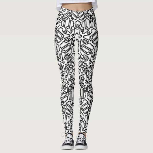 Leggings Conception de Mazout monochrome Imprimer (Devant)