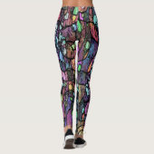 Leggings Conception de mosaïque violette (Dos)