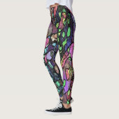 Leggings Conception de mosaïque violette (Gauche)