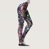 Leggings Conception de mosaïque violette (Droite)