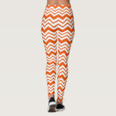 Leggings Conception de motif à chevron zigzag blanc orange  (Dos)