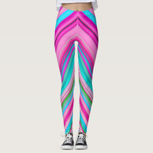 Leggings Conception de motif à rayures arc-en-ciel vibrant