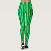 Leggings Conception de motif à rayures vertes mignonnes et (Dos)