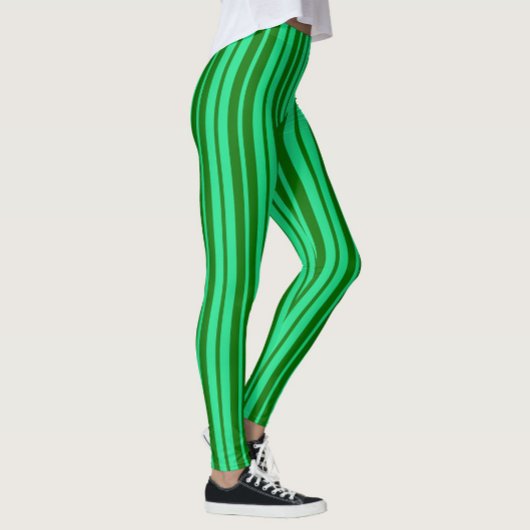 Leggings Conception de motif à rayures vertes mignonnes et