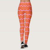 Leggings Conception de motif chevron orange et rose (Dos)