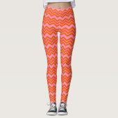 Leggings Conception de motif chevron orange et rose (Devant)
