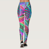 Leggings Conception de Motif de feuille vif (Dos)