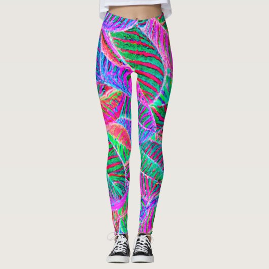Leggings Conception de Motif de feuille vif (Devant)