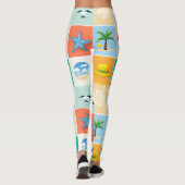 Leggings Conception de motif de plage 3x3 (Dos)