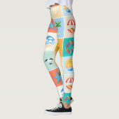 Leggings Conception de motif de plage 3x3 (Gauche)
