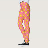 Leggings Conception de motif de soleil sur fond rose (Gauche)