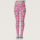 Leggings Conception de motif d'ours polaire rose (Devant)