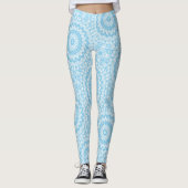 Leggings Conception de motif mandala bleu clair (Devant)
