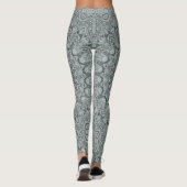 Leggings Conception de motif mandala gris et argent (Dos)