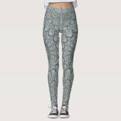 Leggings Conception de motif mandala gris et argent (Devant)