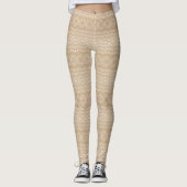 Leggings Conception de motif mandala marron chameau (Devant)