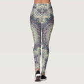 Leggings Conception de motif mandala sarcelle et crème (Dos)