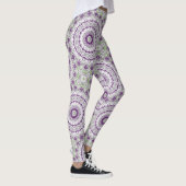 Leggings Conception de Motif Mandala violet et vert (Droite)