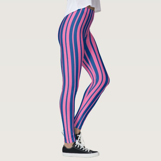 Leggings Conception de motif rayé stylé rose bleu