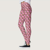 Leggings Conception de motif singe rose  (Gauche)