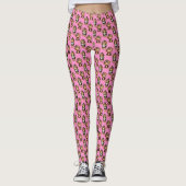 Leggings Conception de motif singe rose  (Devant)