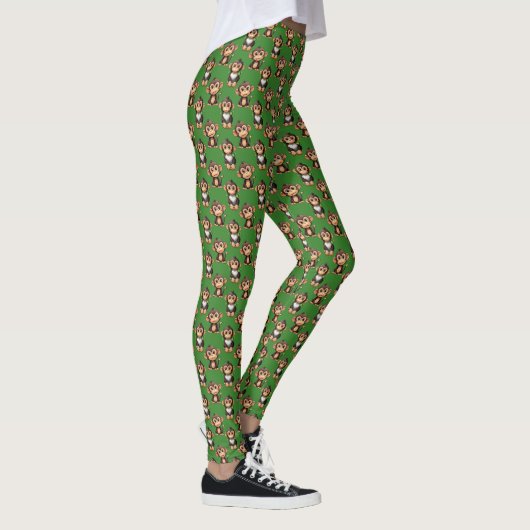 Leggings Conception de motif singe vert (Droite)