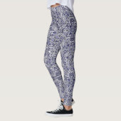 Leggings Conception de motifs de paisley bleu blanc mignons (Gauche)