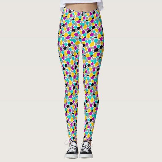 Leggings Conception de motifs transparents colorés mignons (Devant)