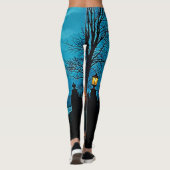 Leggings Conception de nuit au clair de lune bleu du manoir (Dos)