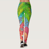 Leggings Conception de paradis de plage de sable rose (Dos)