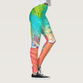 Leggings Conception de paradis de plage de sable rose (Droite)