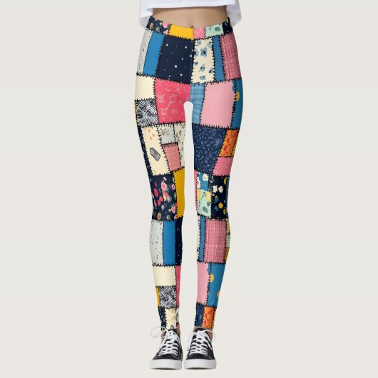 Leggings Conception de Patchwork adorable, Motif Joueur (Devant)
