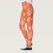 Leggings Conception de Patchwork Motif mixte orange blanc (Gauche)